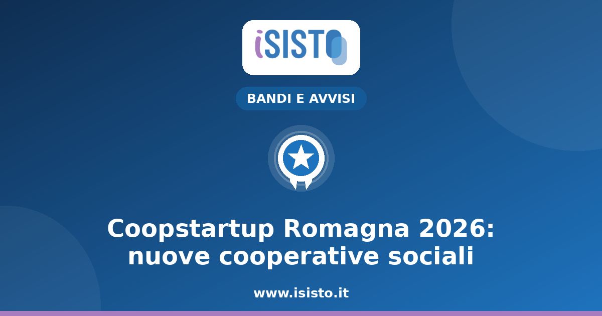 Coopstartup Romagna 2026 — copertina iSisto