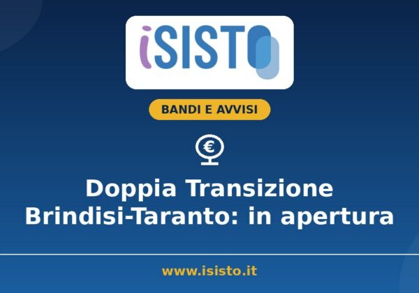 Doppia Transizione Brindisi-Taranto 2026, voucher PID in apertura